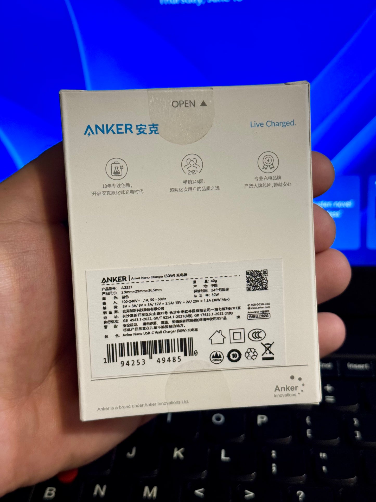 Anker Nano 30W GaN USB-C Charger A2337 | Original | 3-Month Warranty