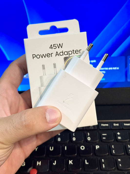 Samsung 45W Fast Charging Adapter – 100% Original (Box Packed) | 3 Month Warranty