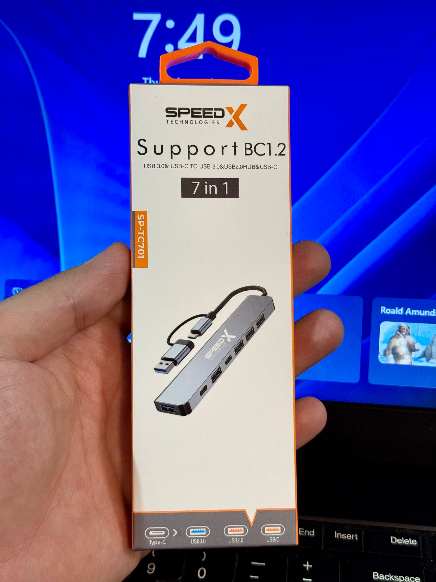 Speed-x 7 Port USB 3.0 2 In 1 Type-C Hub - SP-TC701