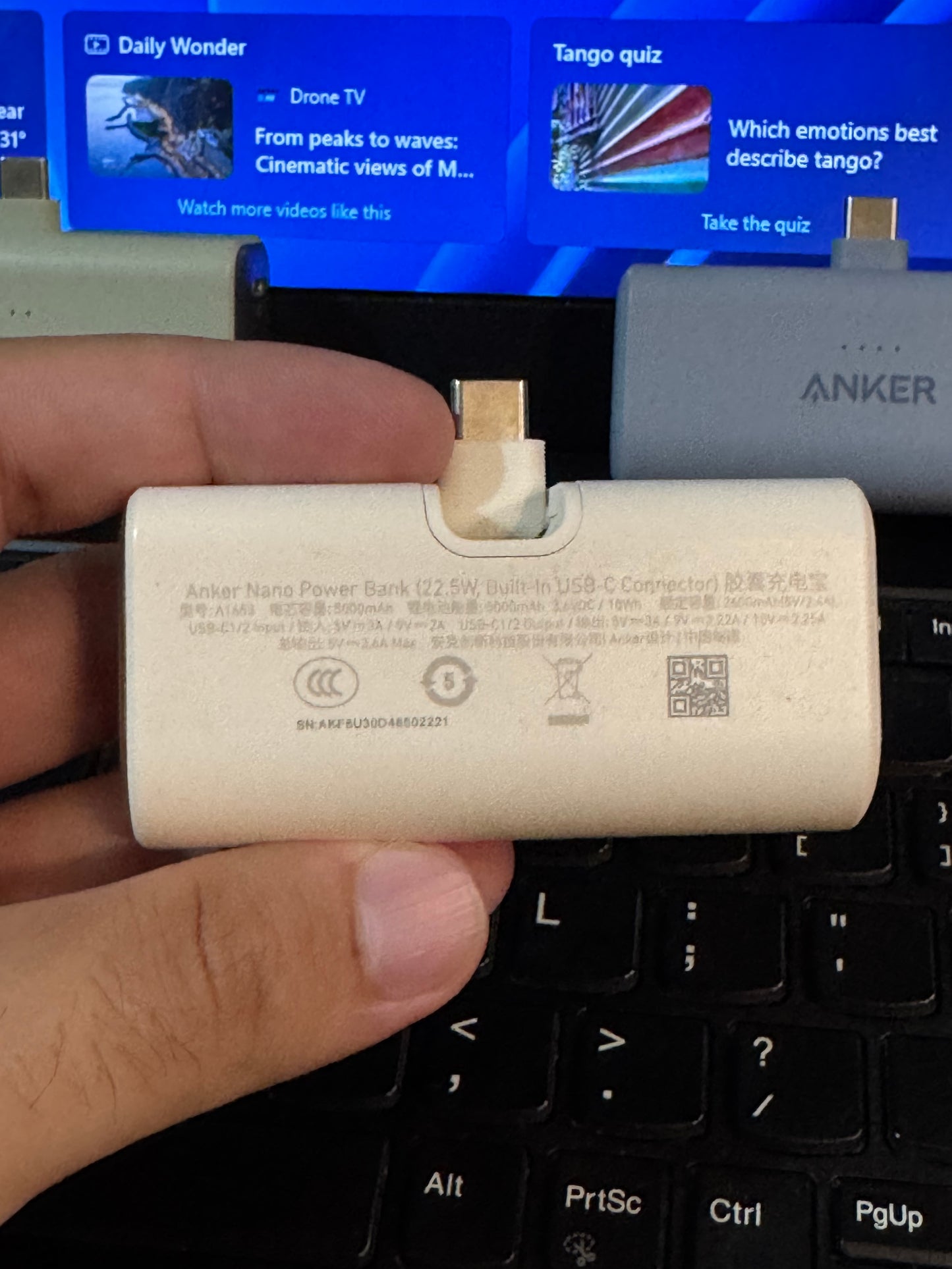 Anker Nano Power Bank (22.5W, Built-In USB-C Connector) - A1653 - Open Packaging - Condition 9/10