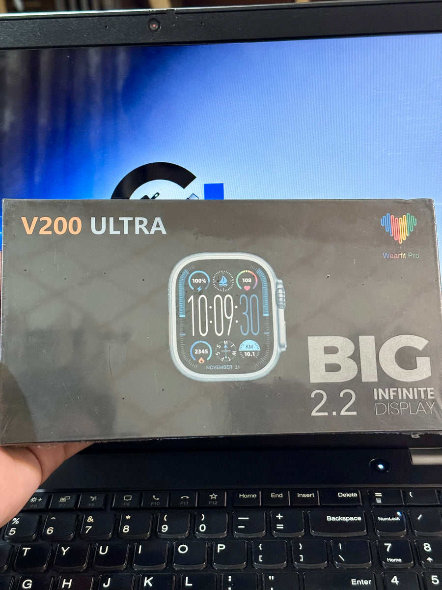 V200 New Fashion Ultra 2.2 Large Screen IP68 Waterproof Sport Smart Watch with WearFit Pro App