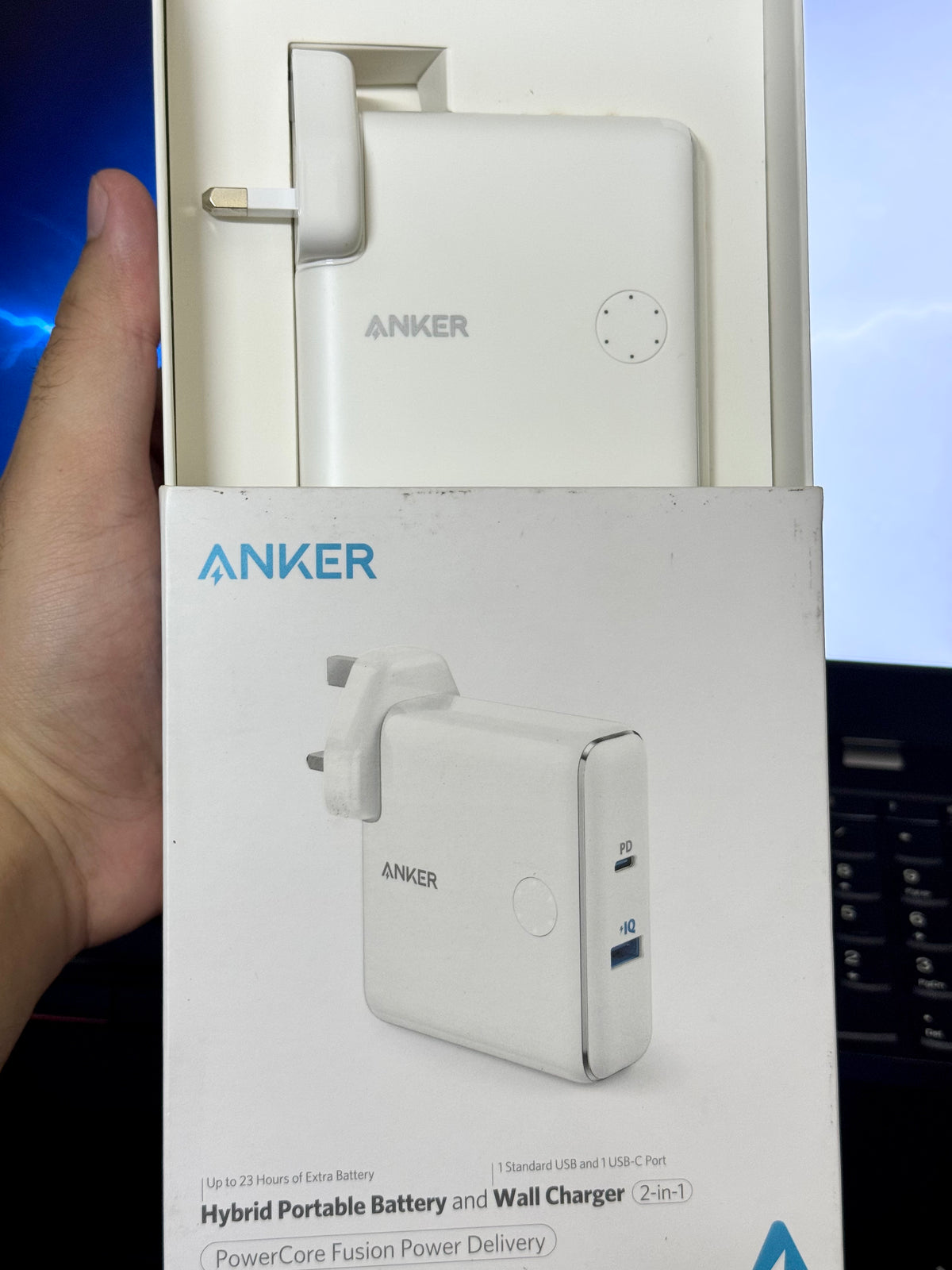 Anker Powercore Fusion 2in1 30W Charger and 5000 mah Powerbank - 100% Original - A1622
