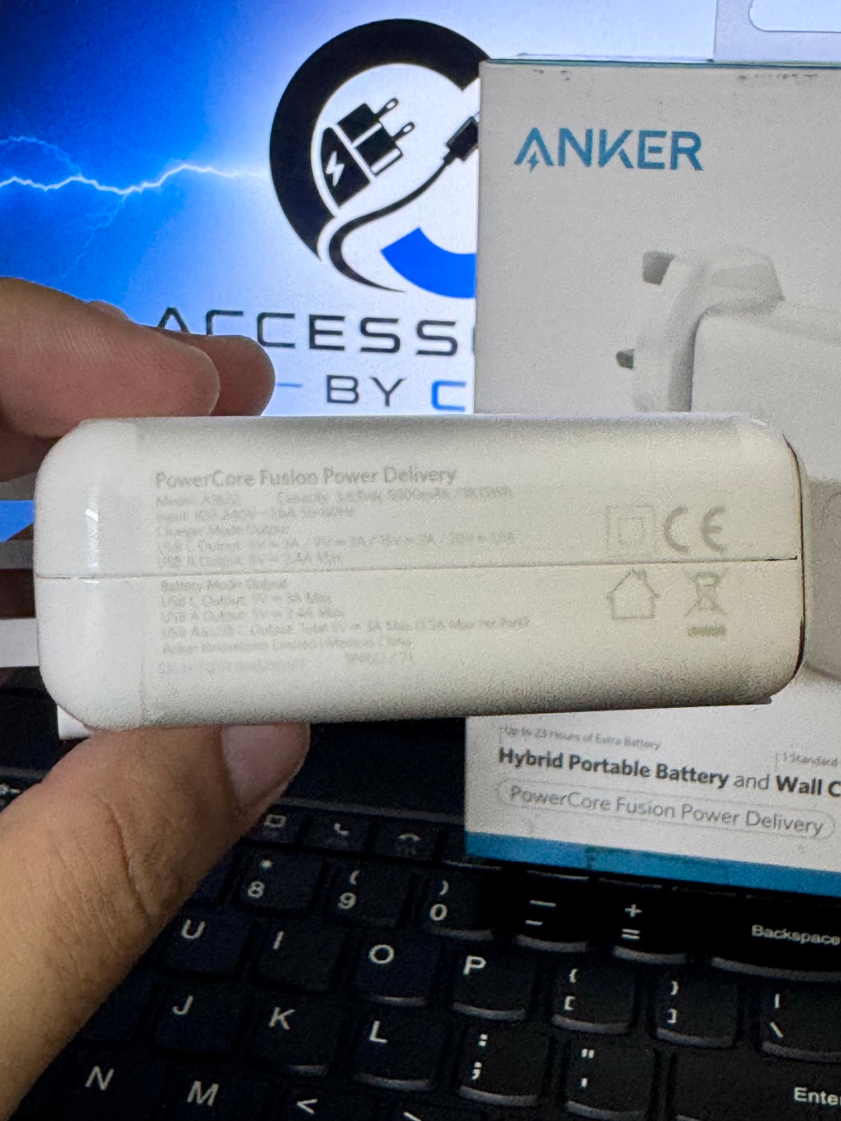 Anker Powercore Fusion 2in1 30W Charger and 5000 mah Powerbank - 100% Original - A1622