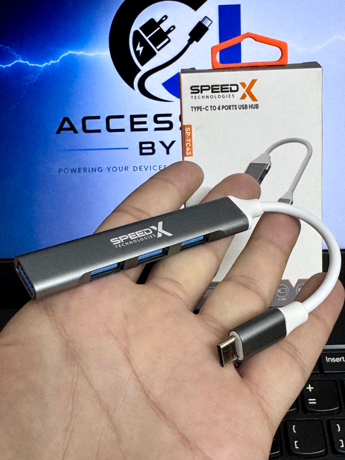 Speed-X Type C to 4 Ports USB Hub - Ultra Slim Aluminum Alloy Adapter, High-Speed 5Gbps Data Transfer for Laptop & MacBook