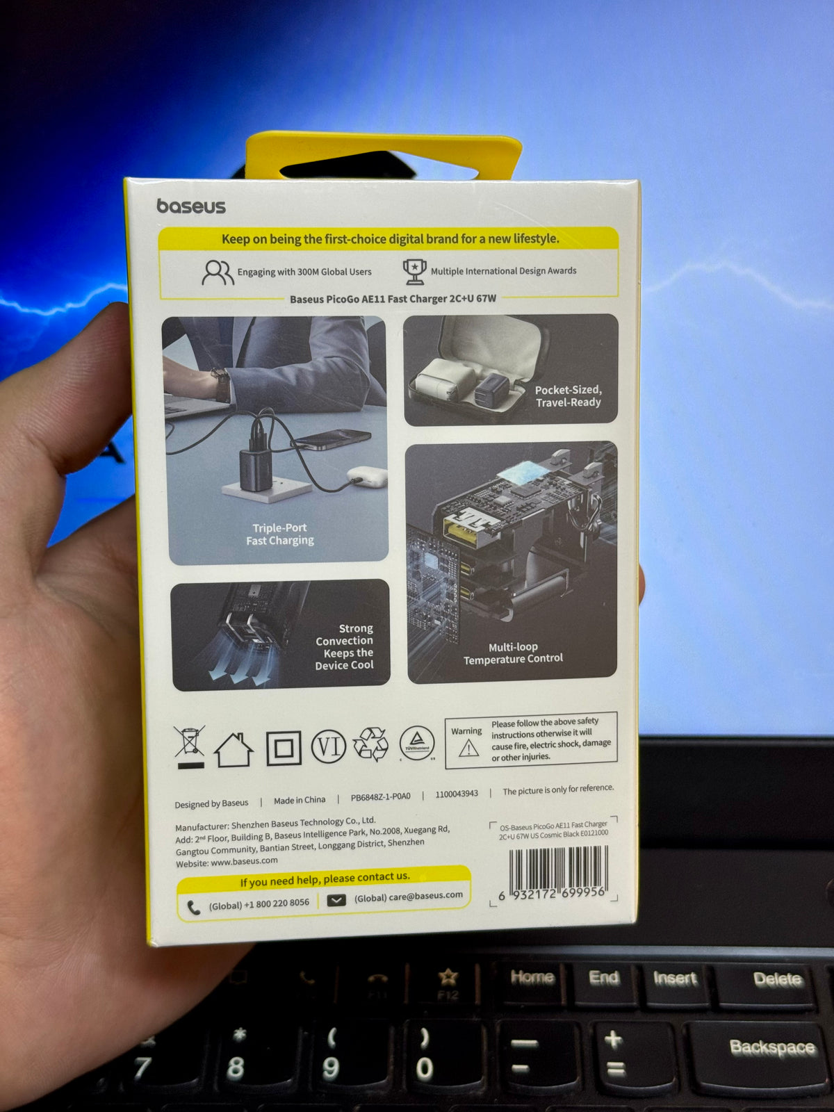 Baseus PicoGo AE11 67W Fast Charger 2C+U US