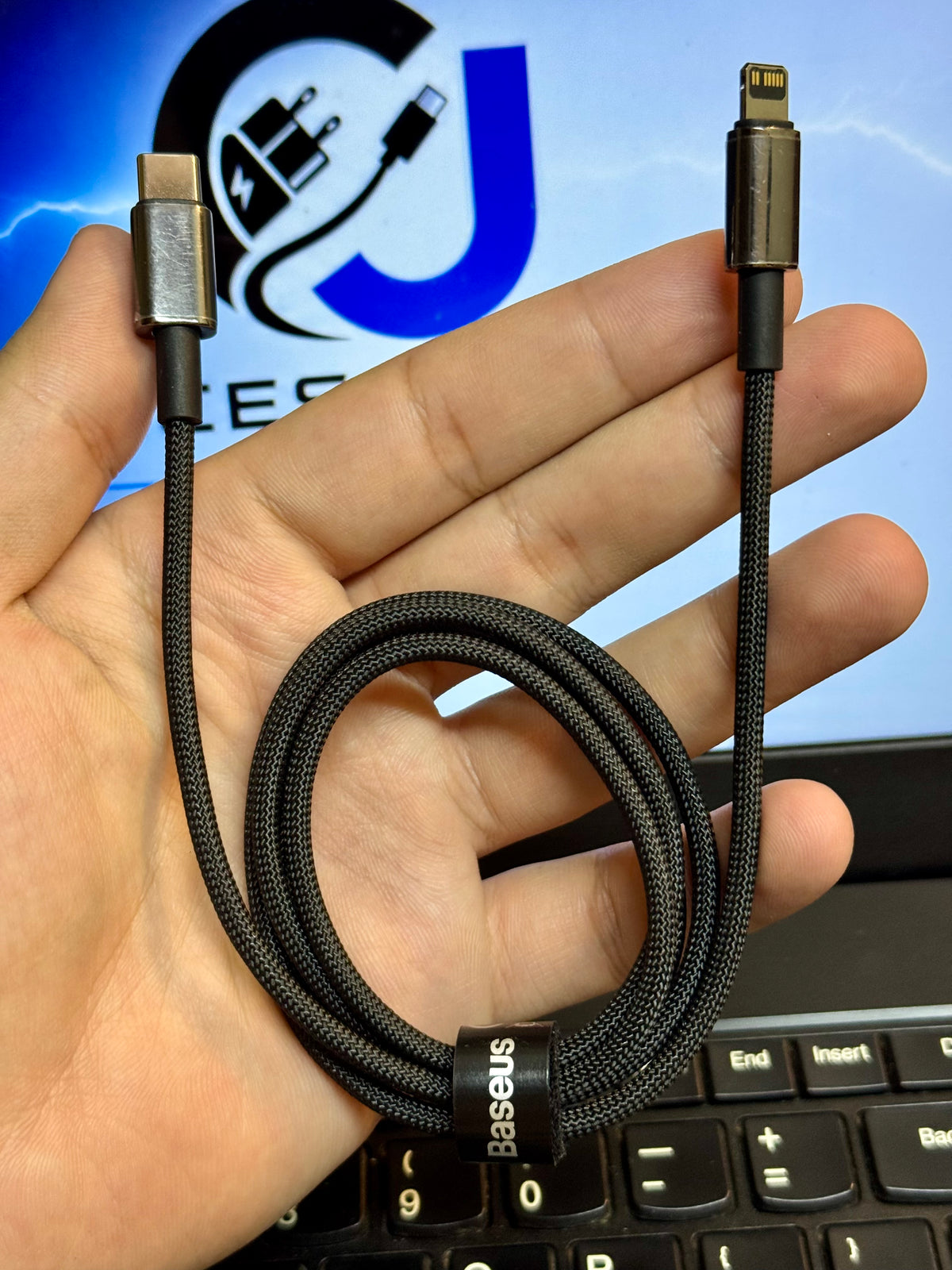 Baseus Tungsten Gold USB-C to Lightning Cable | PD 20W Fast Charging | Braided Material | 100% Original