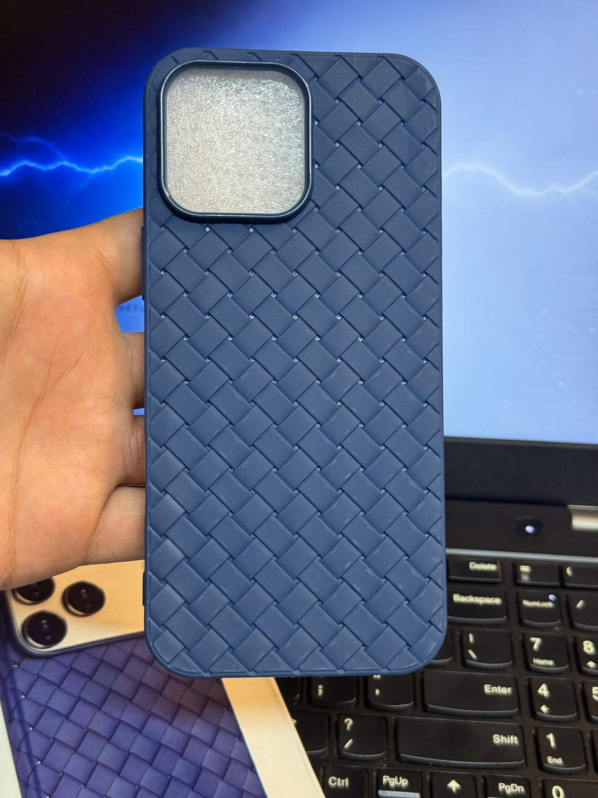 iPhone 16 Pro Max - Premium Woven Leather-Feel Soft TPU Phone Case