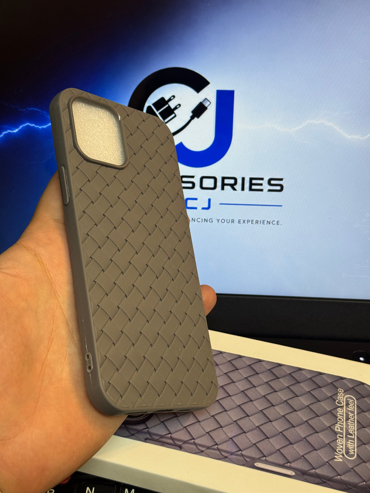 iPhone 12 Pro Max - Premium Woven Leather-Feel Soft TPU Phone Case