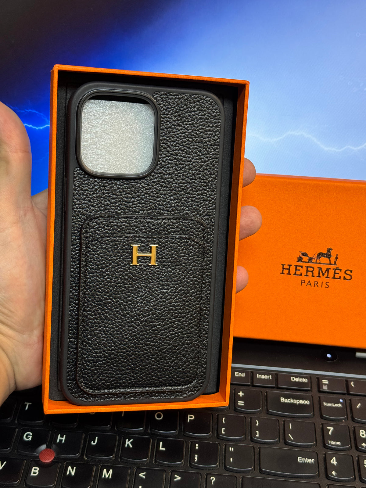 Hermès Paris Classic Black Luxury Phone Case – All iPhone Models