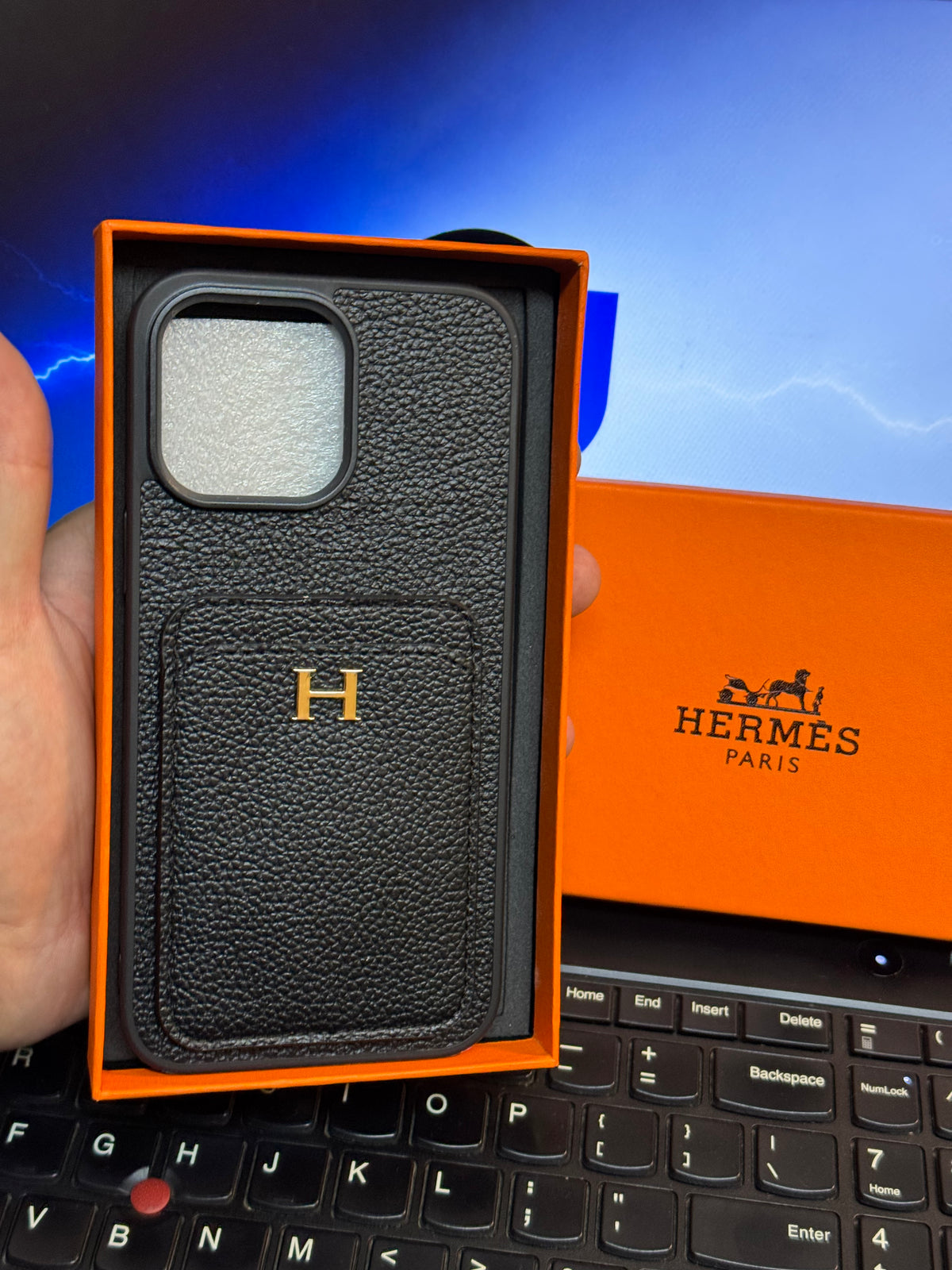 Hermès Paris Classic Black Luxury Phone Case – All iPhone Models