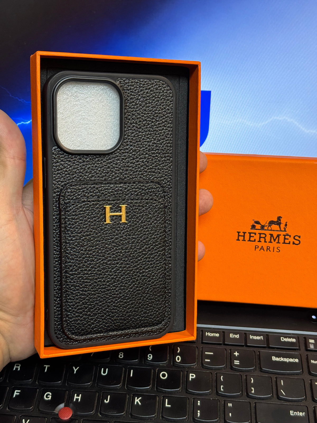 Hermès Paris Classic Black Luxury Phone Case – All iPhone Models
