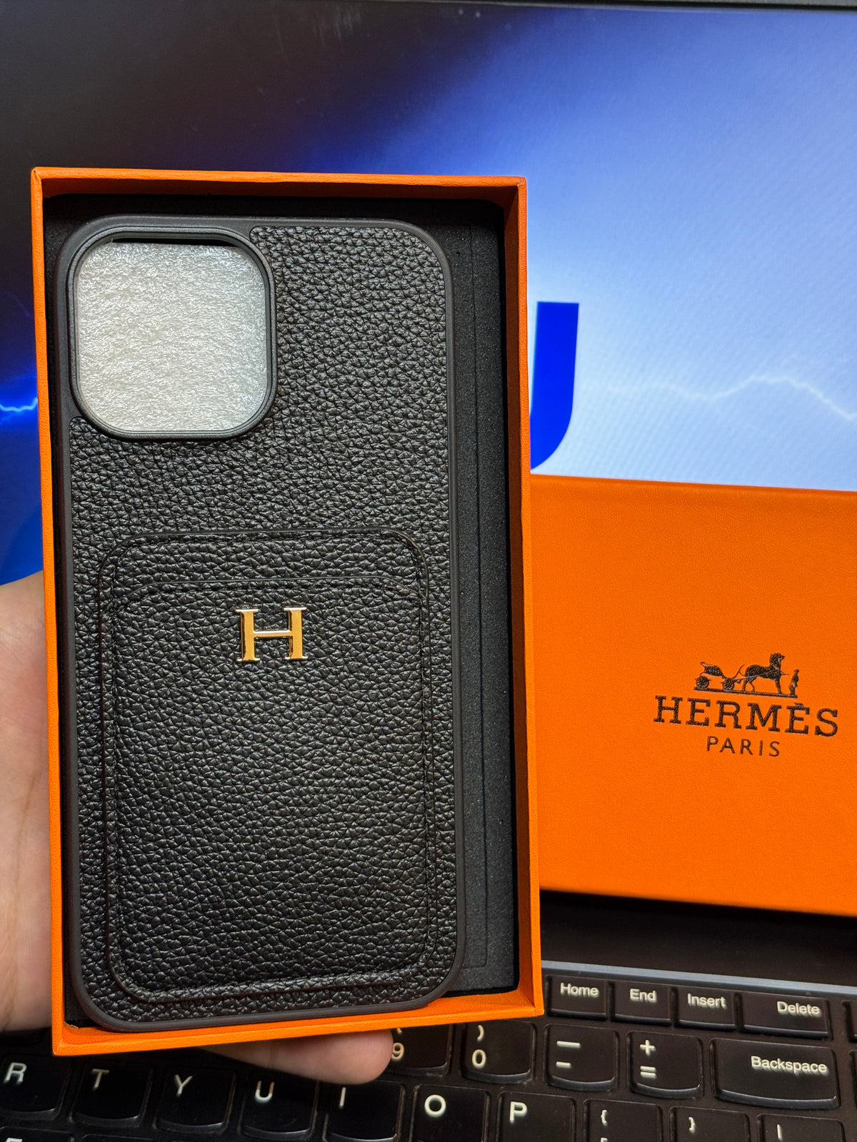 Hermès Paris Classic Black Luxury Phone Case – All iPhone Models