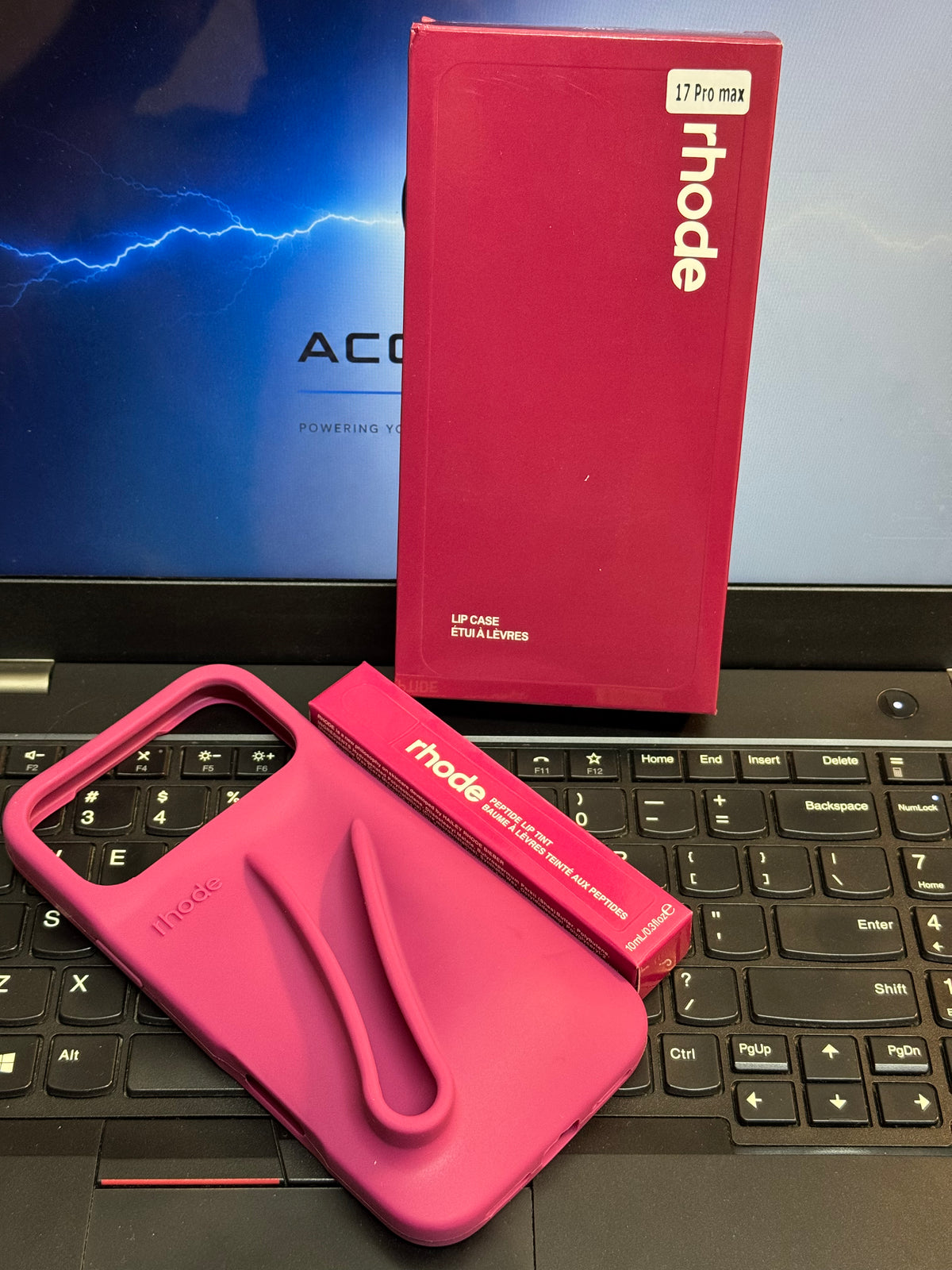 iPhone Rhode Lip Tint Case with Matching Lip Tint – Burgundy Edition