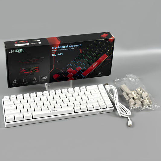 JEDEL KL141 68-Key RGB Mechanical Gaming Keyboard with Extra Grey Keycaps Included